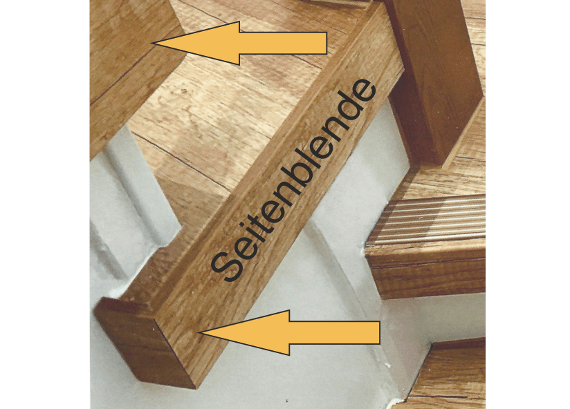 Seitenblende für die seitliche Verblendung einer offenen Treppe: