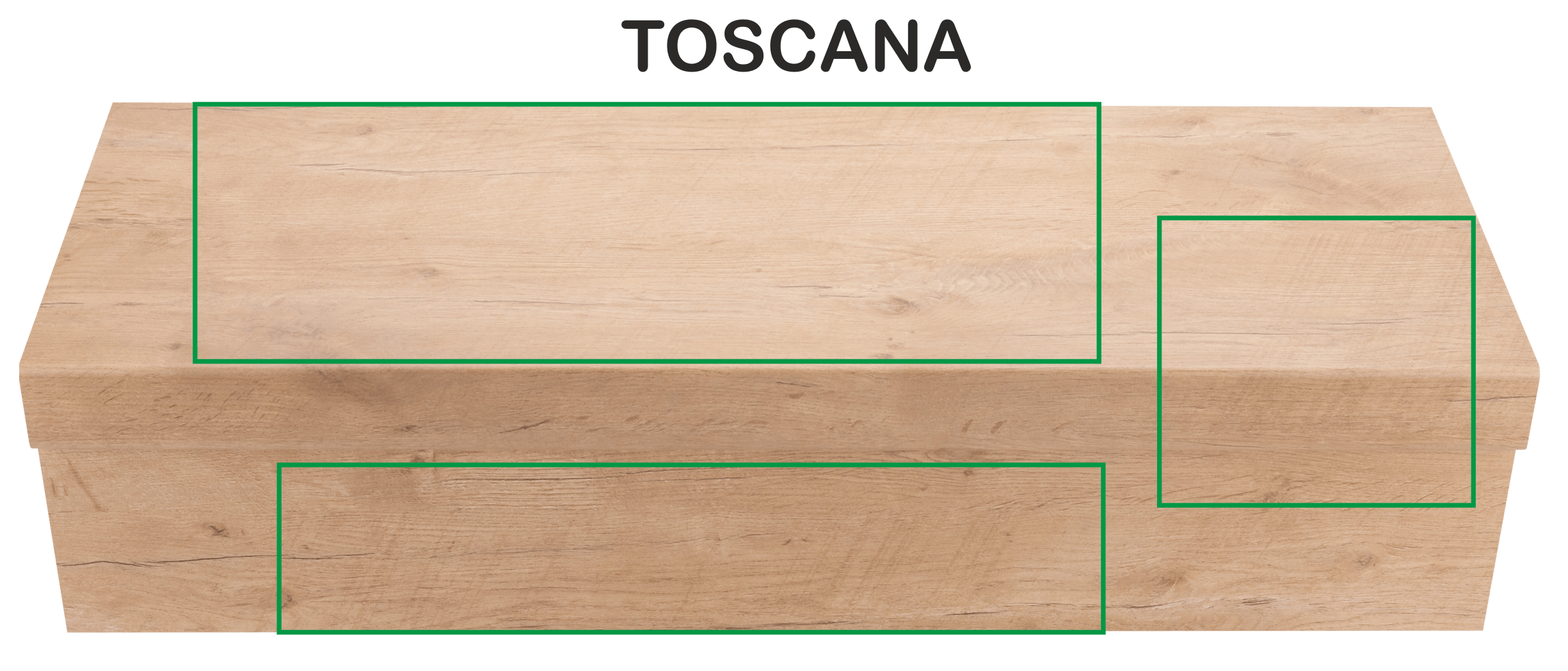 Deko TOSCANA im Detail mit den sägerauen Schnittkanten: