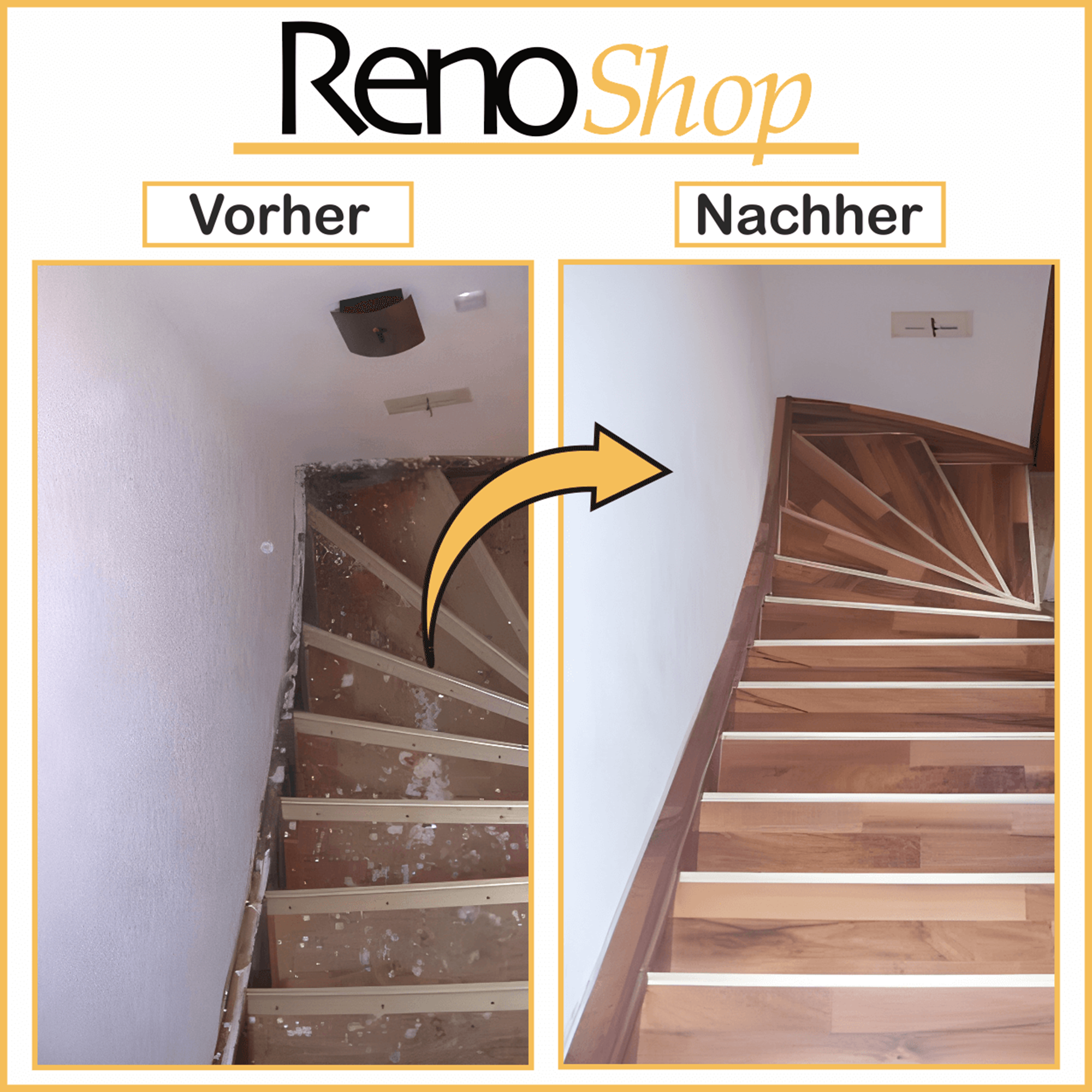 Treppe sanieren und mit Laminat belegen